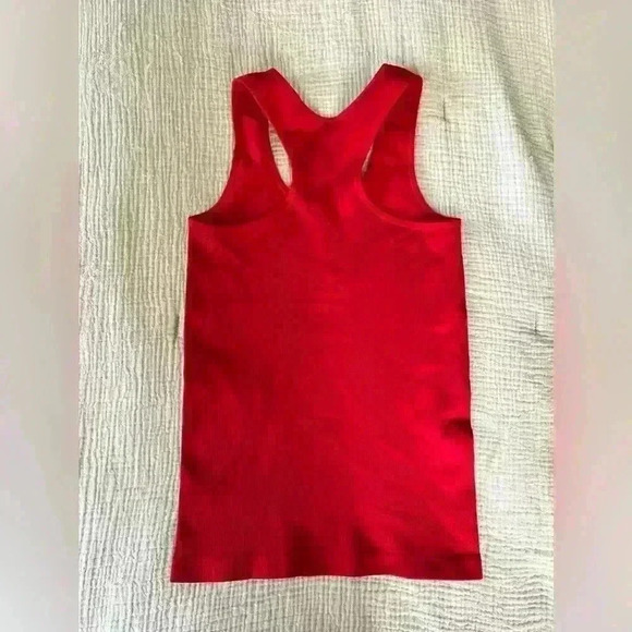 Scoop Stretch Ribbed Shaping Tank Top | Raceback Top | Size S | Bright Red - Picture 6 of 7